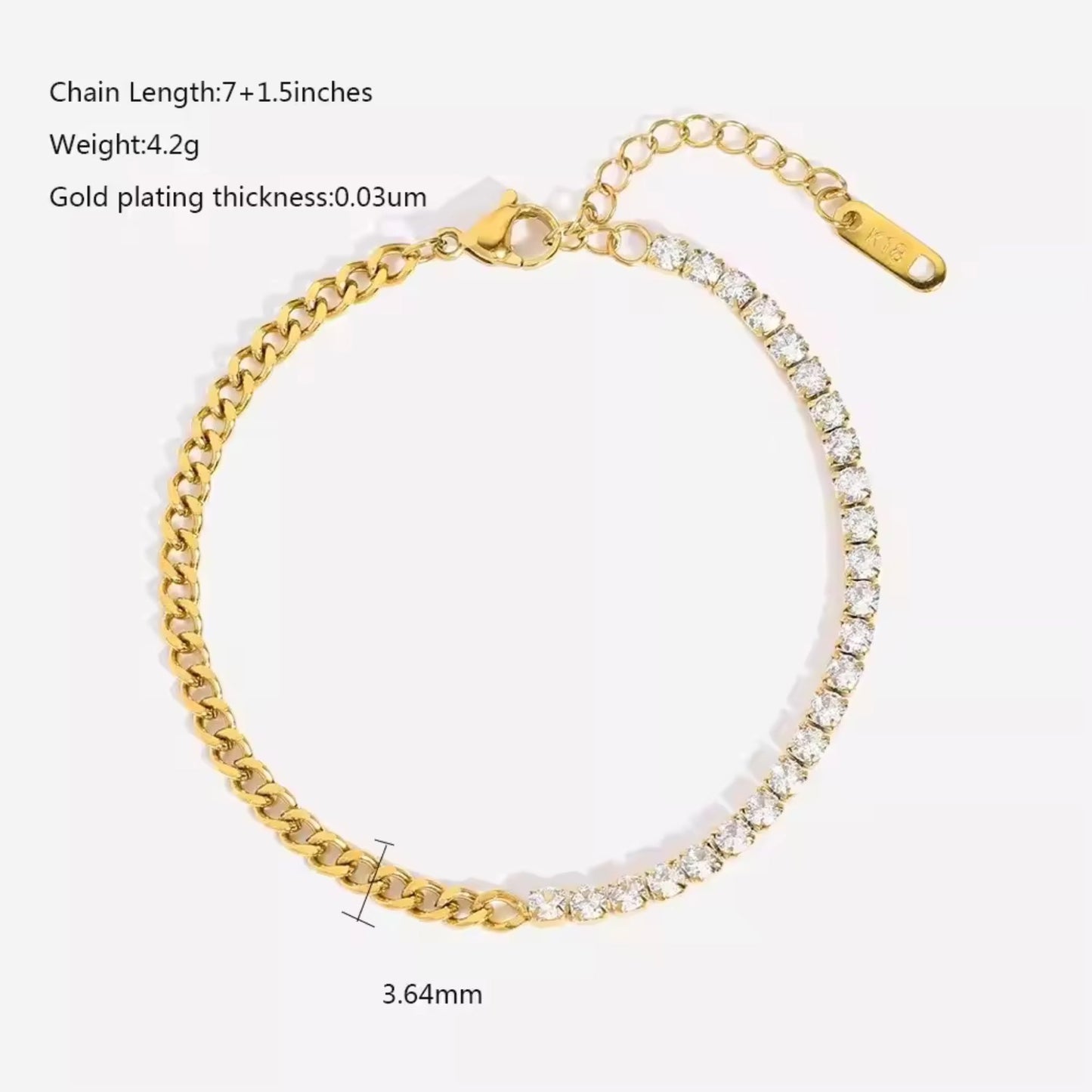 Flat-lay view of the Dual Elegance Bracelet, highlighting the luxurious gold-plated finish and intricate detailing.