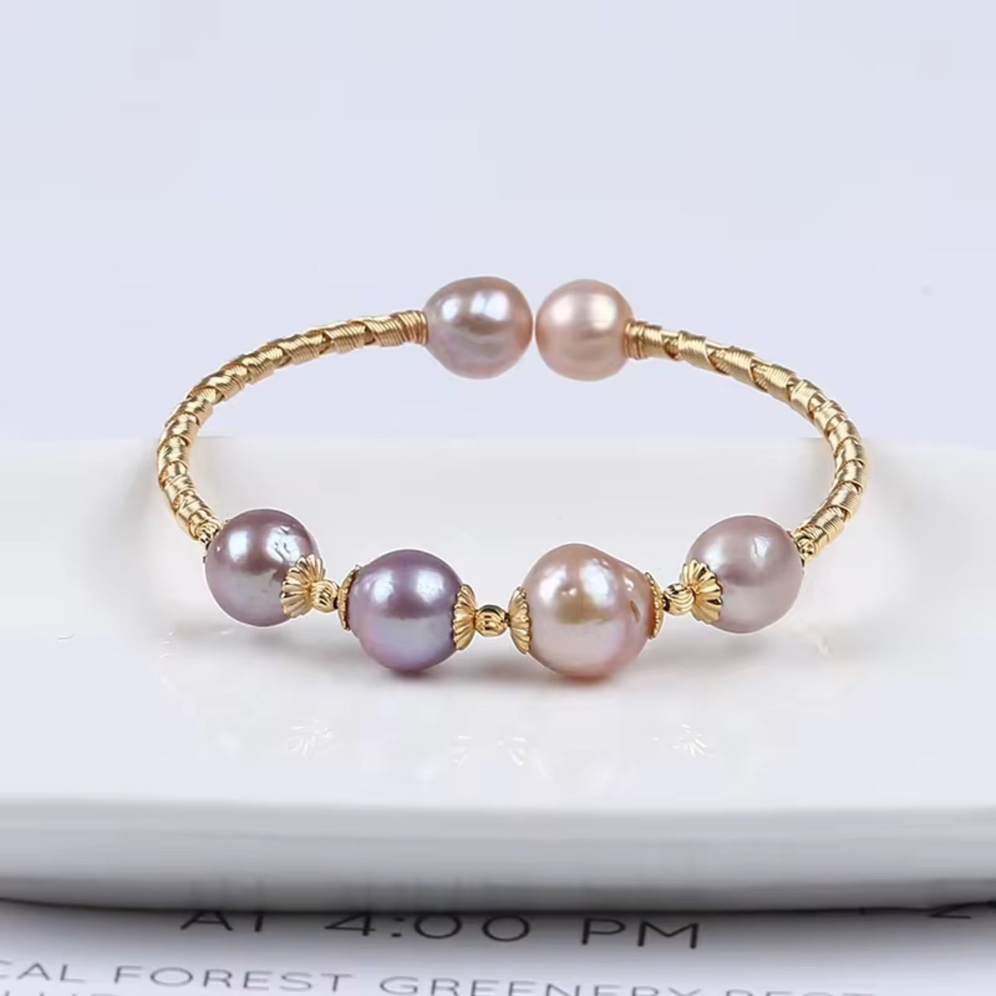 Elegant Pearl Cluster Brass Bracelet Collection