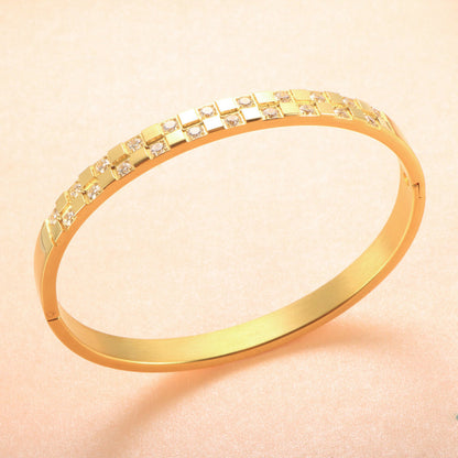 Elegant Sparkling Stainless Steel Cuff Bracelet