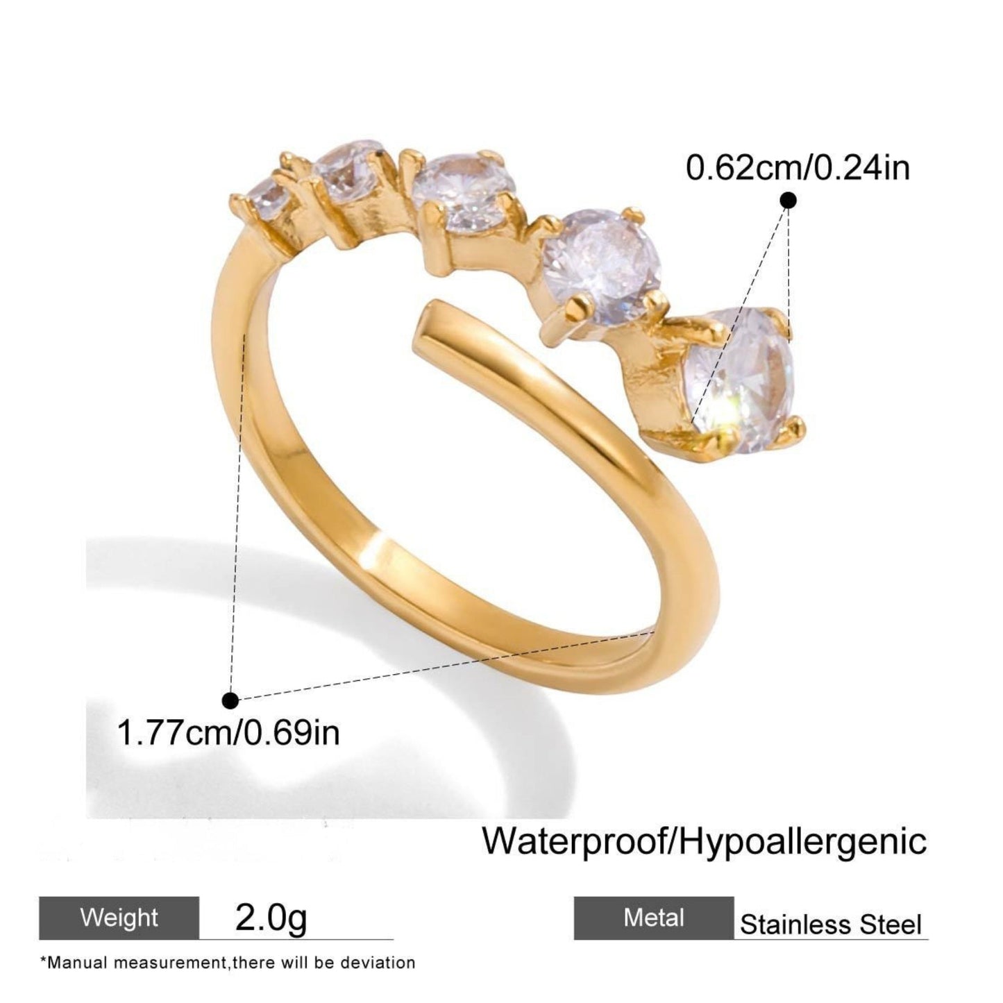 Eternal Spark Ring – 18K Gold Stainless Steel