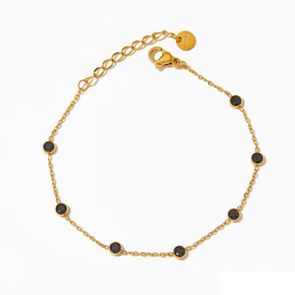 Gemstone Elegance 18K Gold Plated Anklet