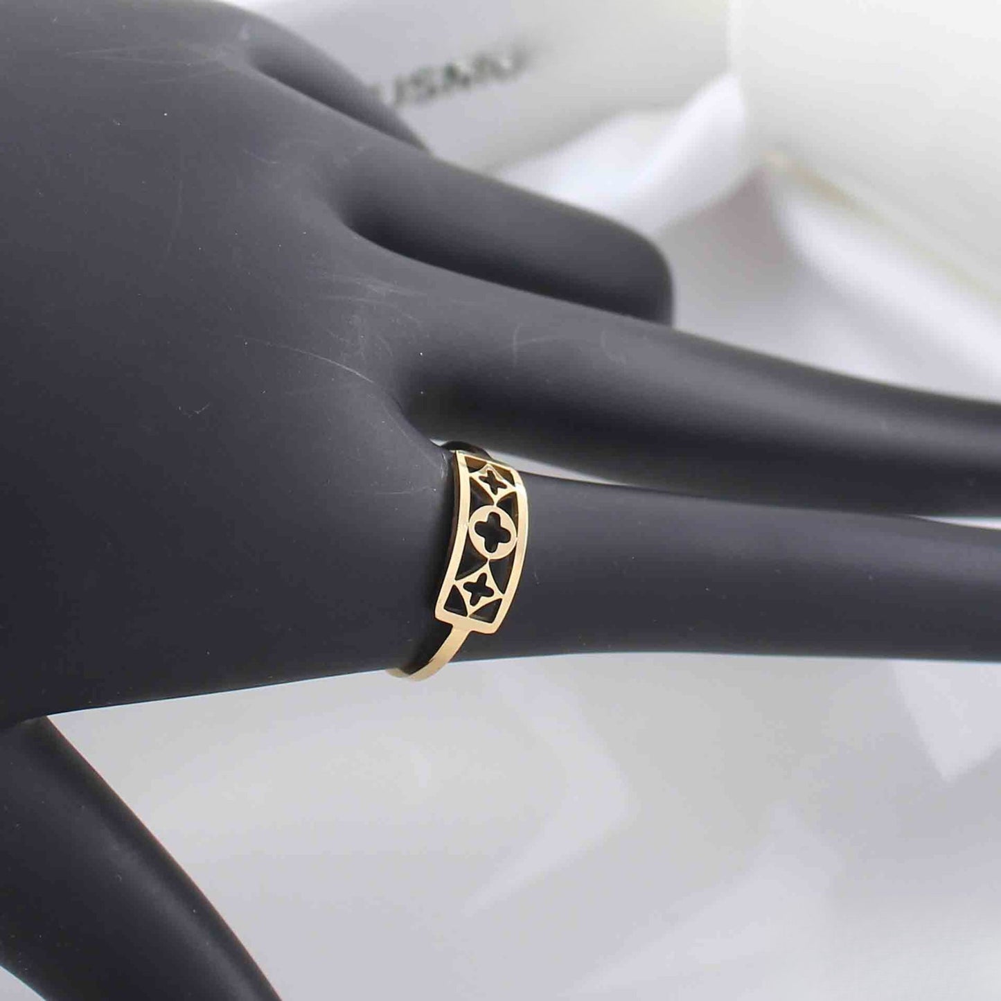 Geometric Cut-Out Adjustable Gold Plated 18K Gold Plated Ring