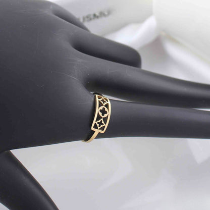 Geometric Cut-Out Adjustable Gold Plated 18K Gold Plated Ring
