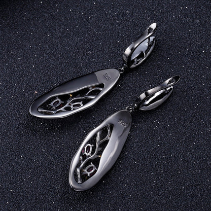 Glamorous Rhodolite Garnet Branch Earrings
