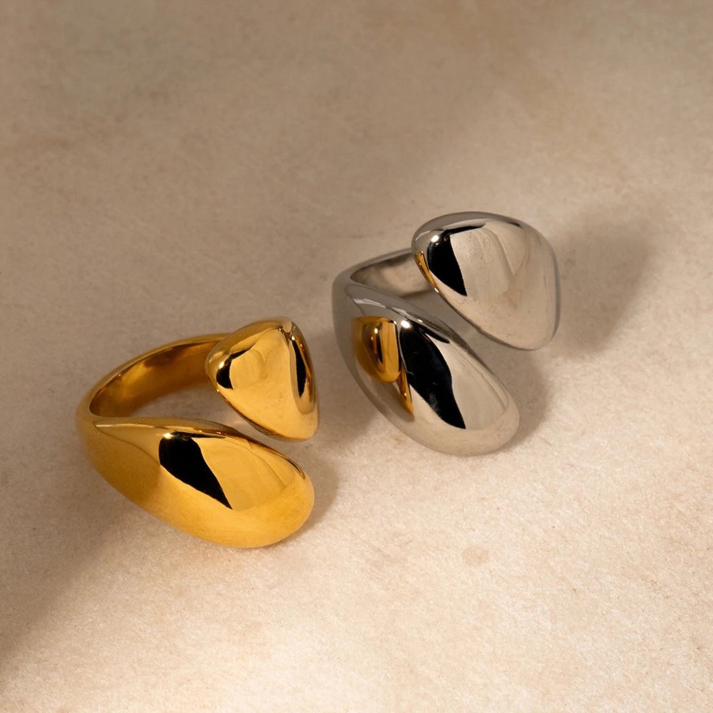 Glossy Asymmetric Open Design Ring