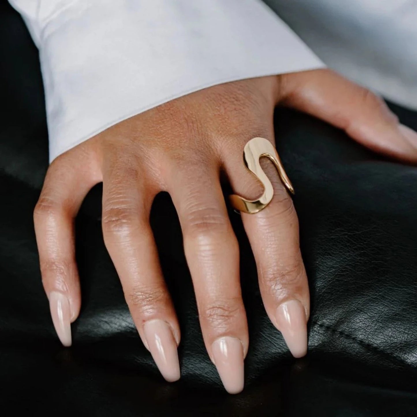 Glossy Irregular Minimalist Ring