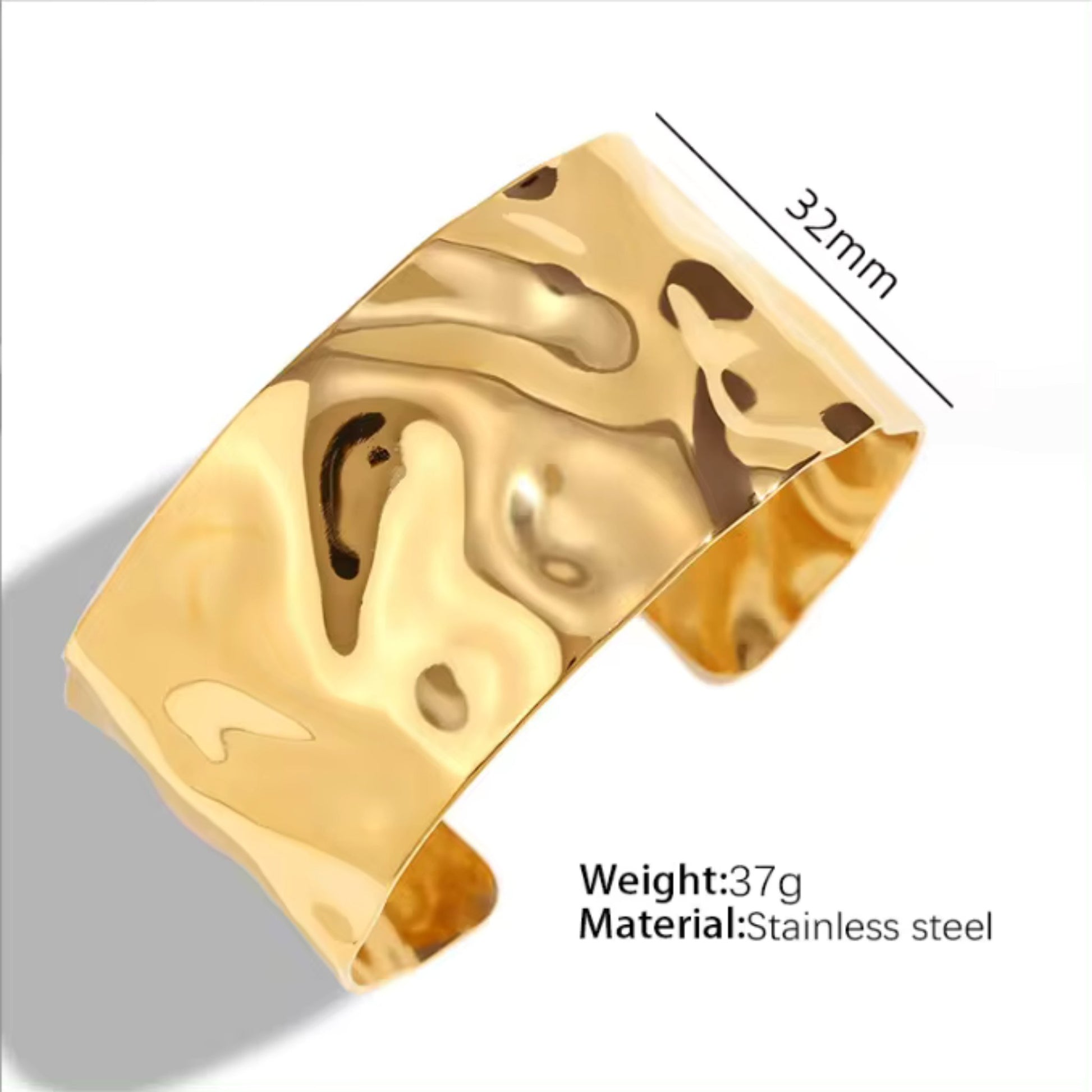 Gold Plated Stainless Steel Cuff Bracelet