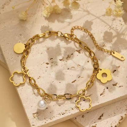 Golden Bloom Charm Bracelet