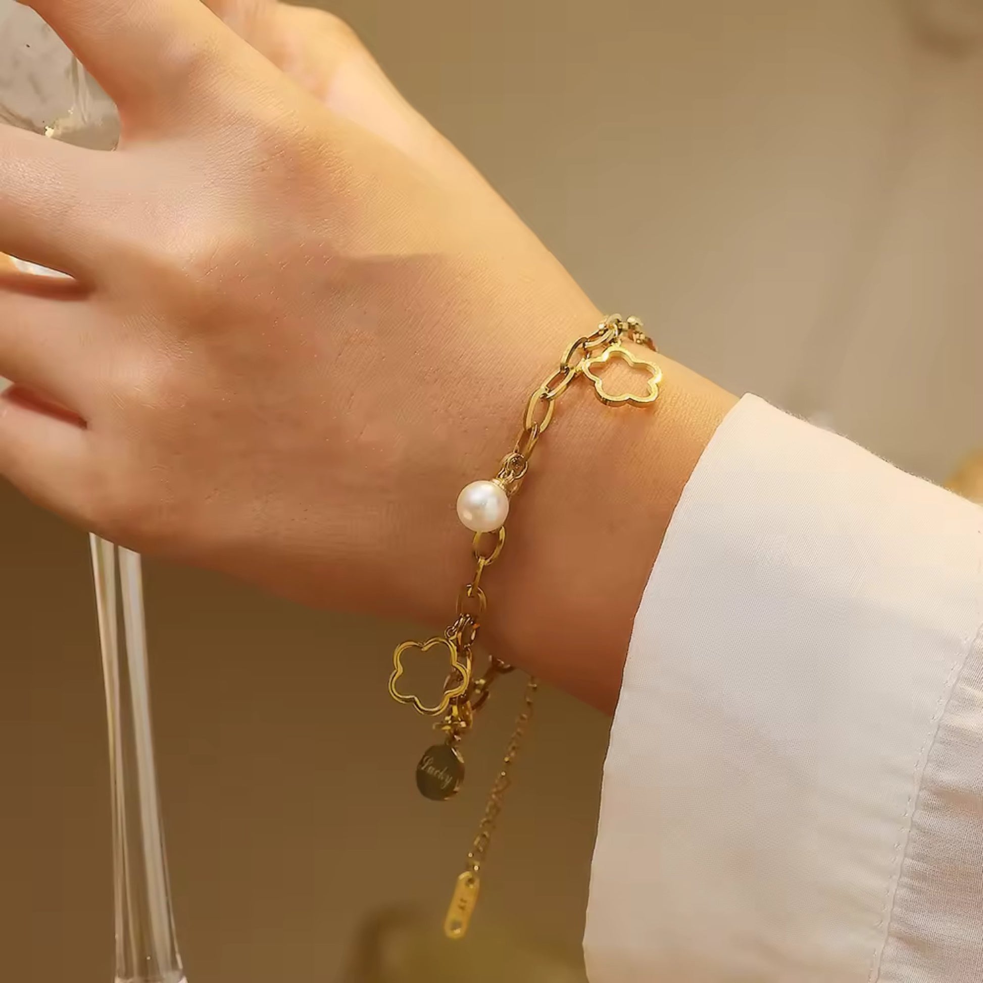Golden Bloom Charm Bracelet