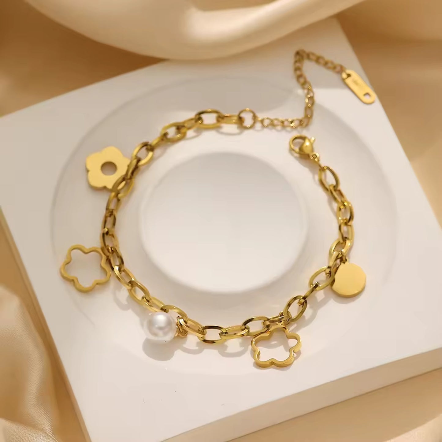 Golden Bloom Charm Bracelet