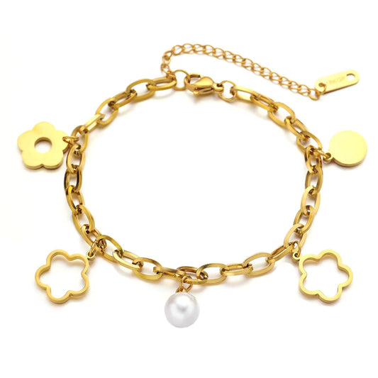 Golden Bloom Charm Bracelet