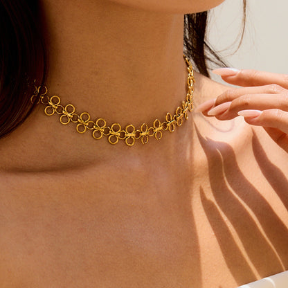 Golden Bloom Choker 18K Gold Plated Necklace