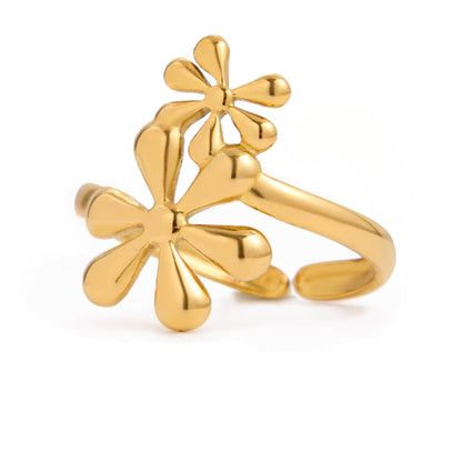 Golden Bloom Rings – 18K Gold Stainless Steel (3 Designs)