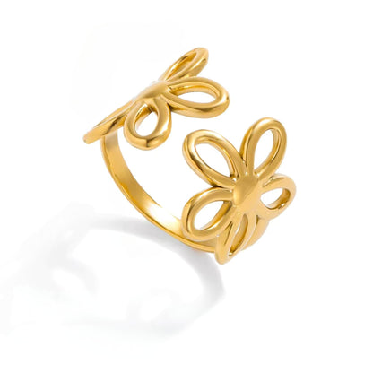 Golden Bloom Rings – 18K Gold Stainless Steel (3 Designs)
