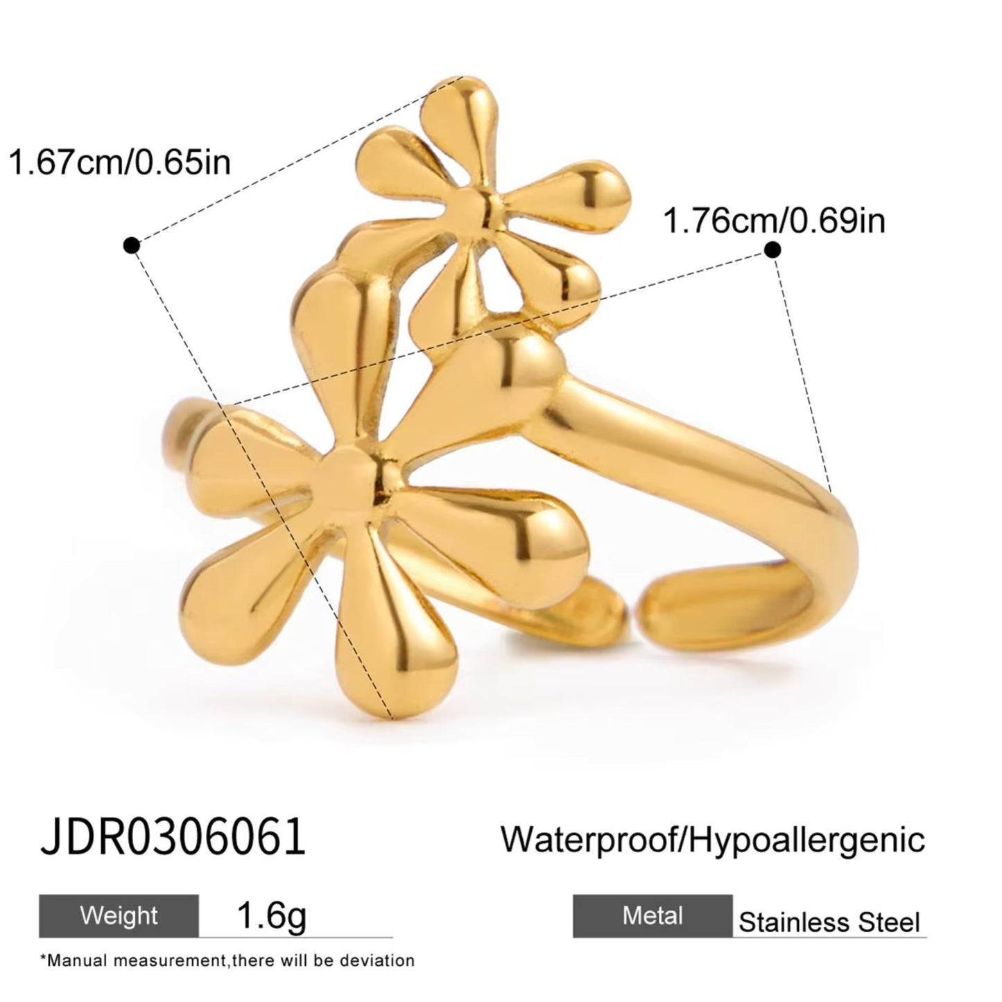 Golden Bloom Rings – 18K Gold Stainless Steel (3 Designs)