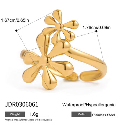 Golden Bloom Rings – 18K Gold Stainless Steel (3 Designs)