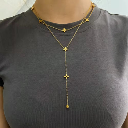 Golden Bloom Y-Chain Necklace