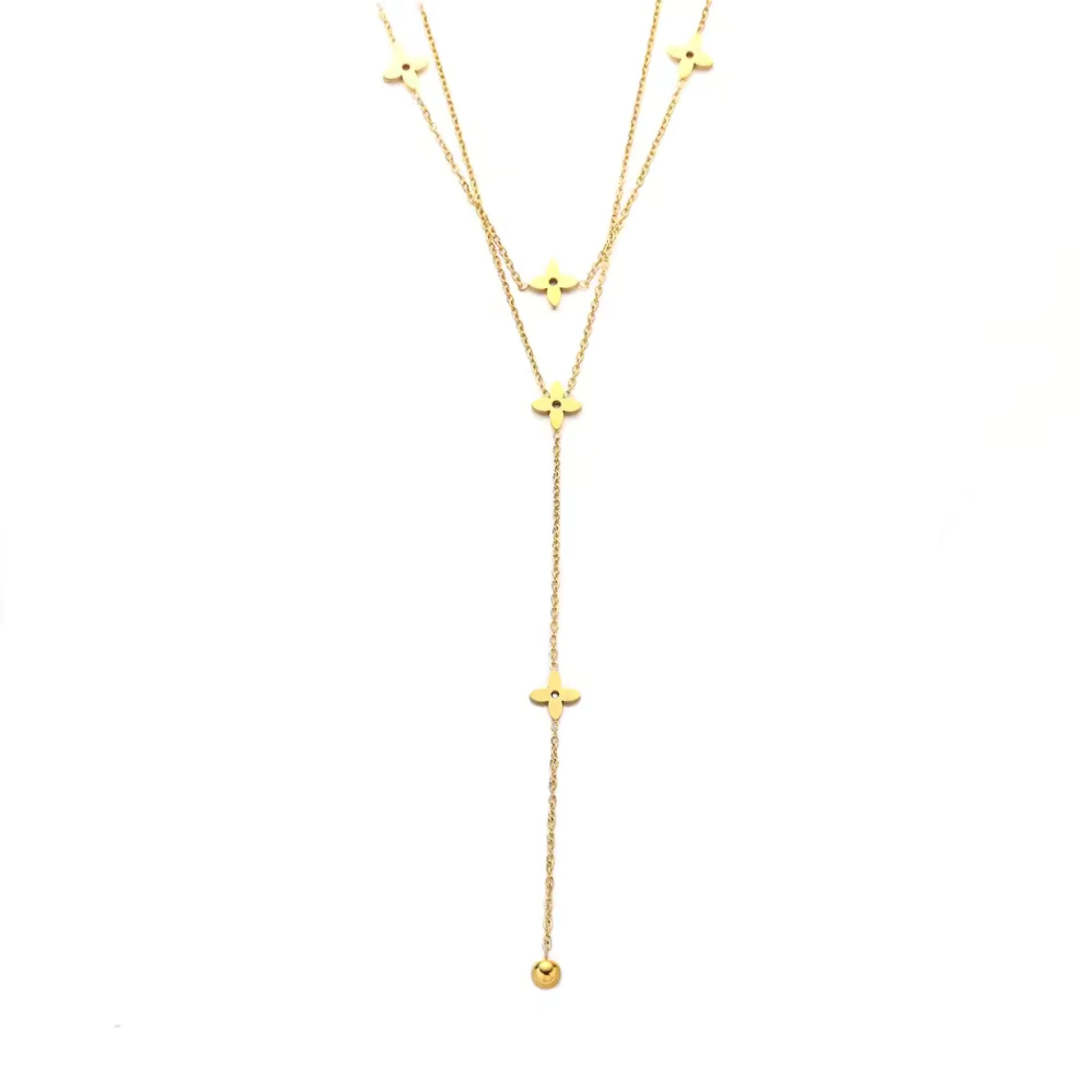 Golden Bloom Y-Chain Necklace