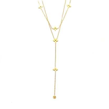 Golden Bloom Y-Chain Necklace