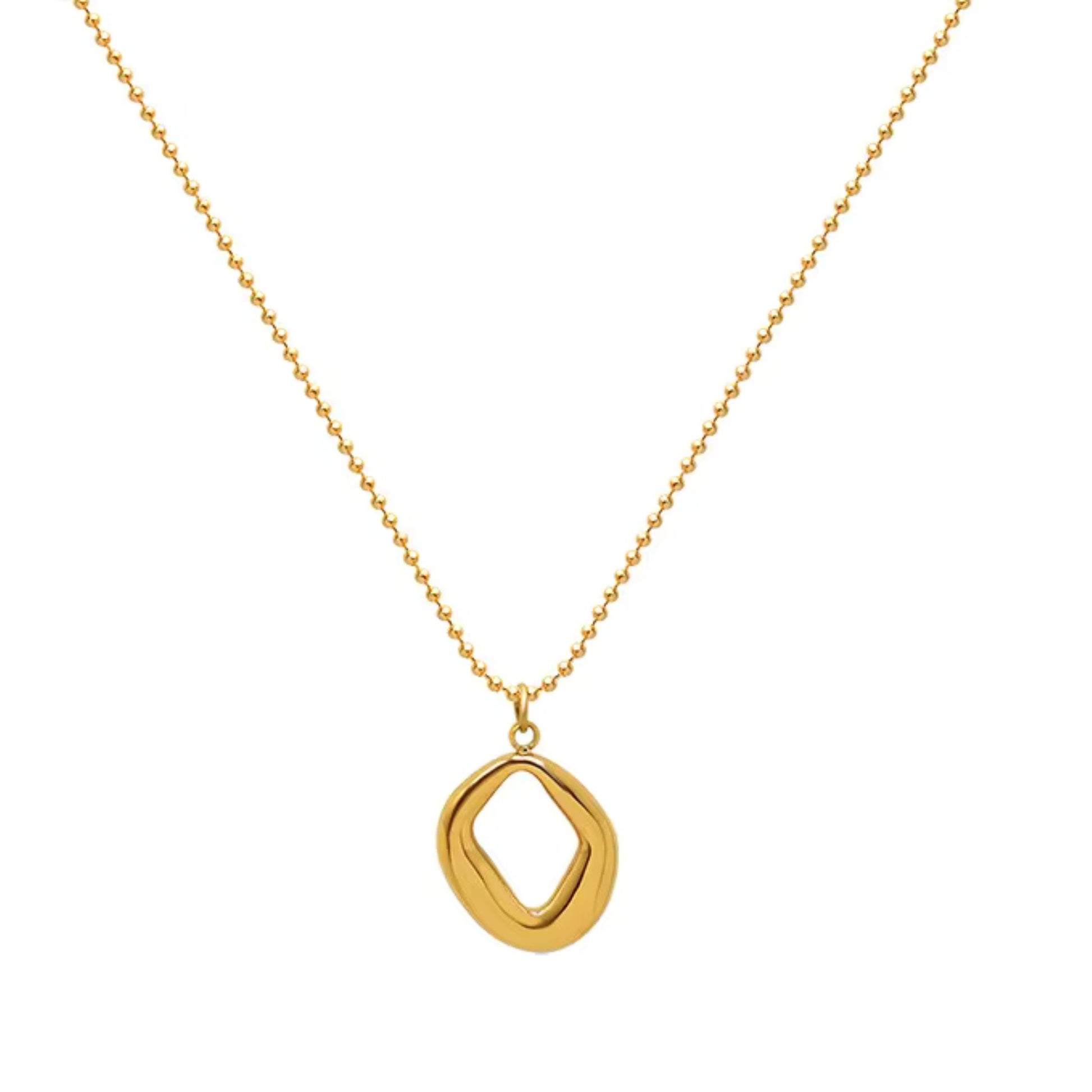 Golden Elegance Geometric Pendant Necklace