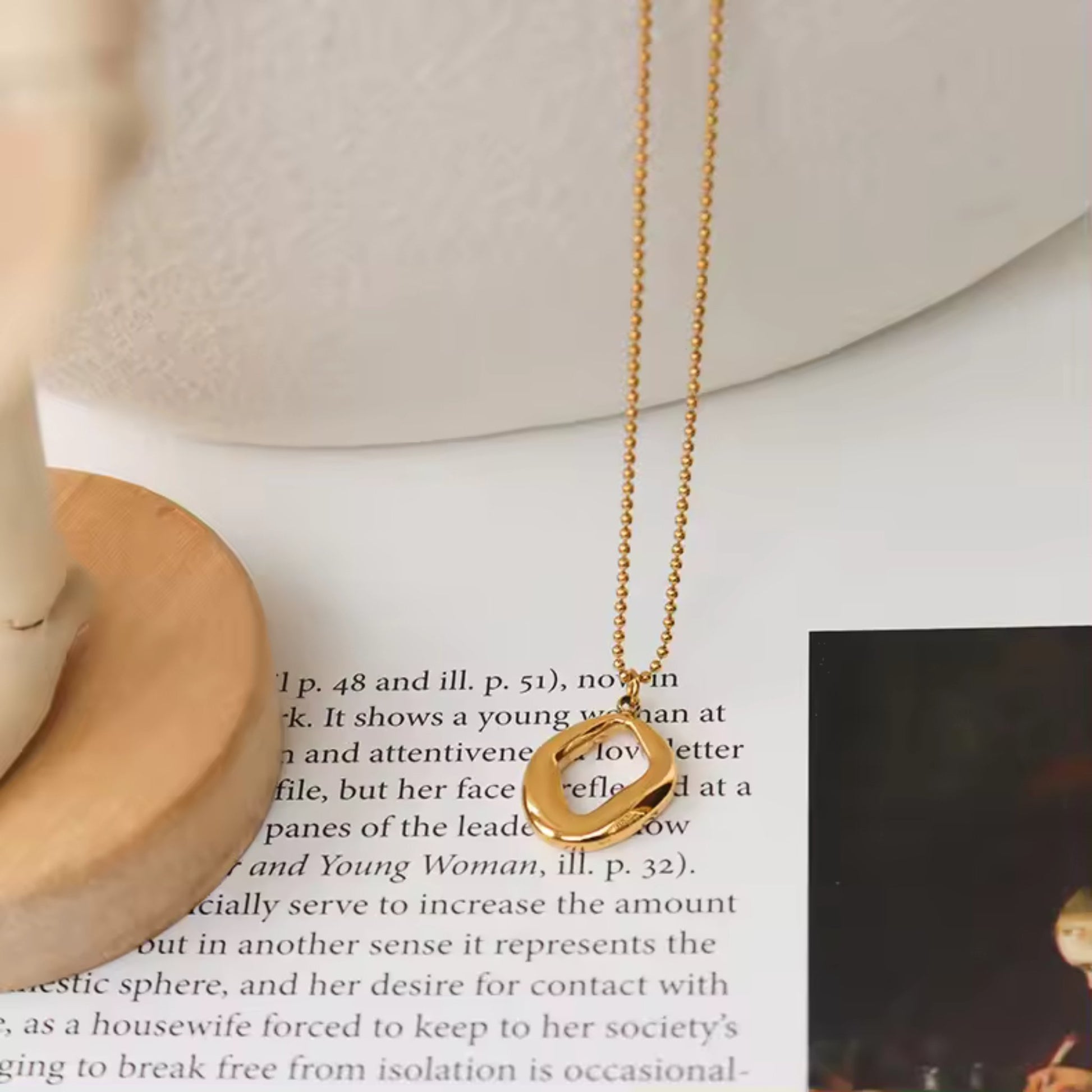 Golden Elegance Geometric Pendant Necklace