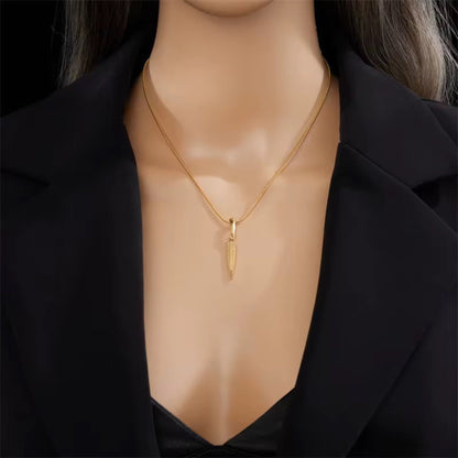 Golden Feather Pendant 18K Gold Plated Necklace