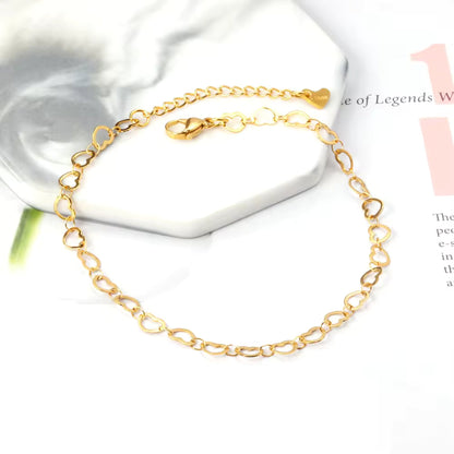 Golden Heart Chain Anklet