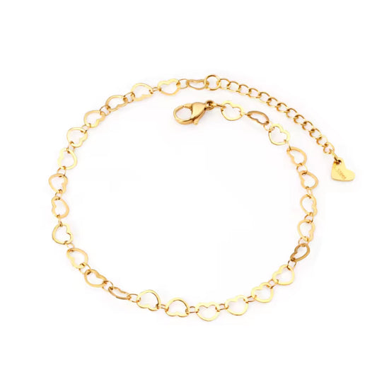 Golden Heart Chain Anklet