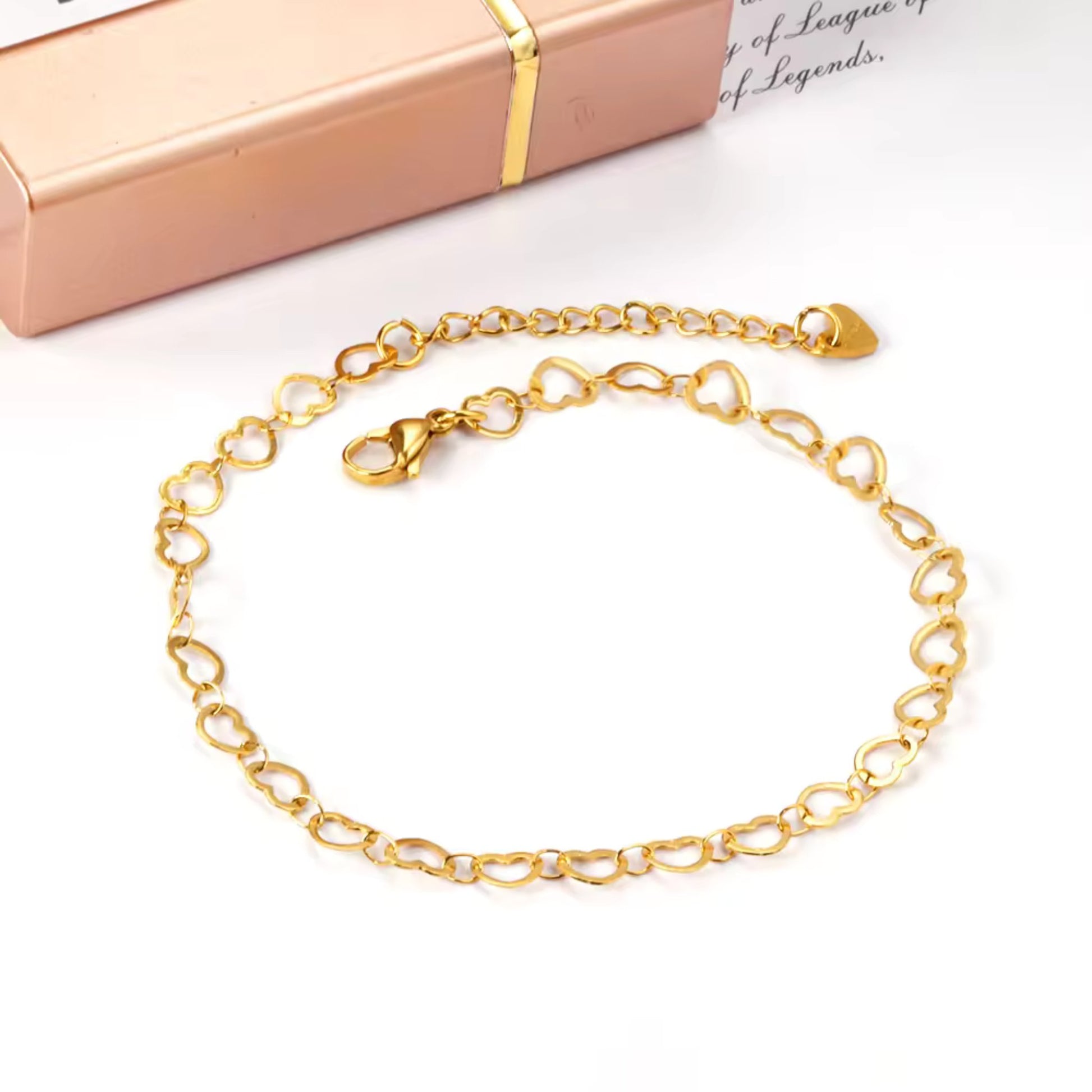 Golden Heart Chain Anklet