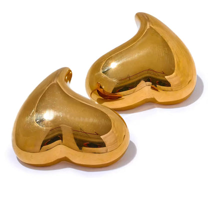 Golden Heart Stud 18K Gold Plated Earrings