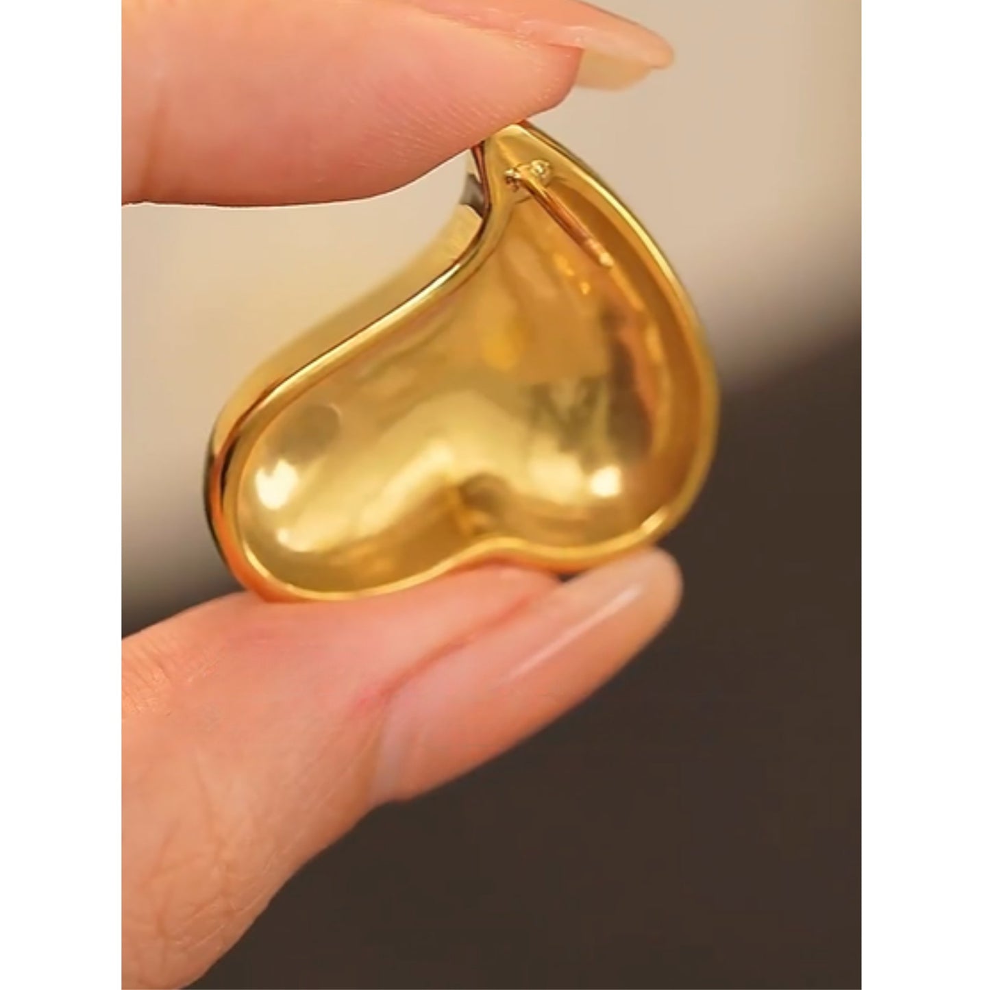 Golden Heart Stud 18K Gold Plated Earrings