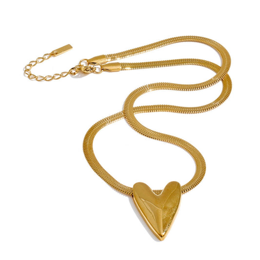 Golden Heartbeat Snake Chain Necklace