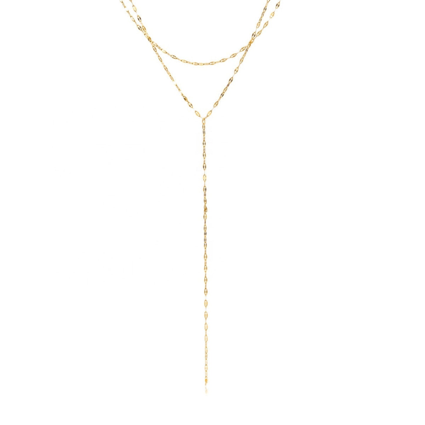 Golden Lariat Y - Necklace – 18K Gold Plated Stainless Steel