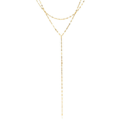 Golden Lariat Y - Necklace – 18K Gold Plated Stainless Steel
