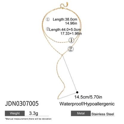 Golden Lariat Y - Necklace – 18K Gold Plated Stainless Steel