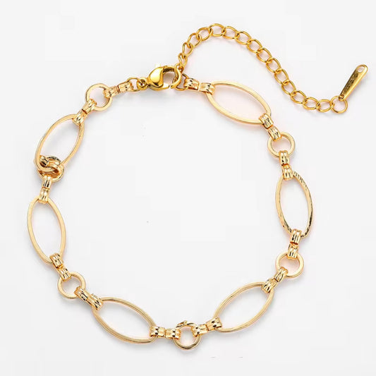 Golden Links Stainless Steel Anklet