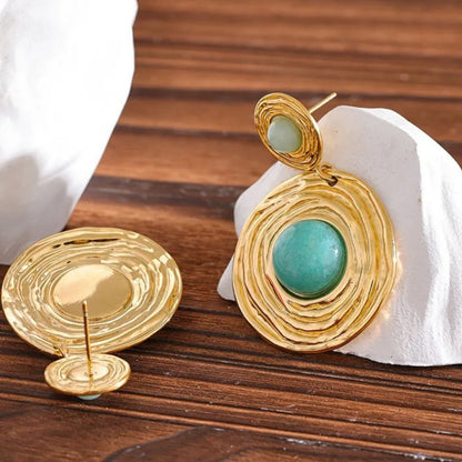 Golden Oasis Turquoise Drop Earrings