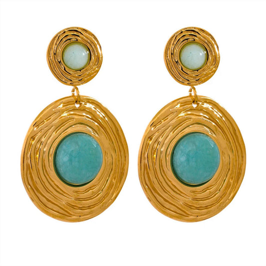 Golden Oasis Turquoise Drop Earrings