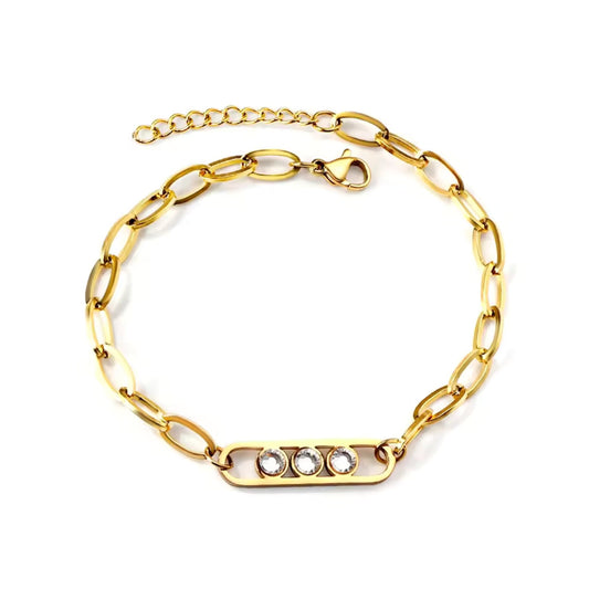 Golden Paperclip Chain Bracelet