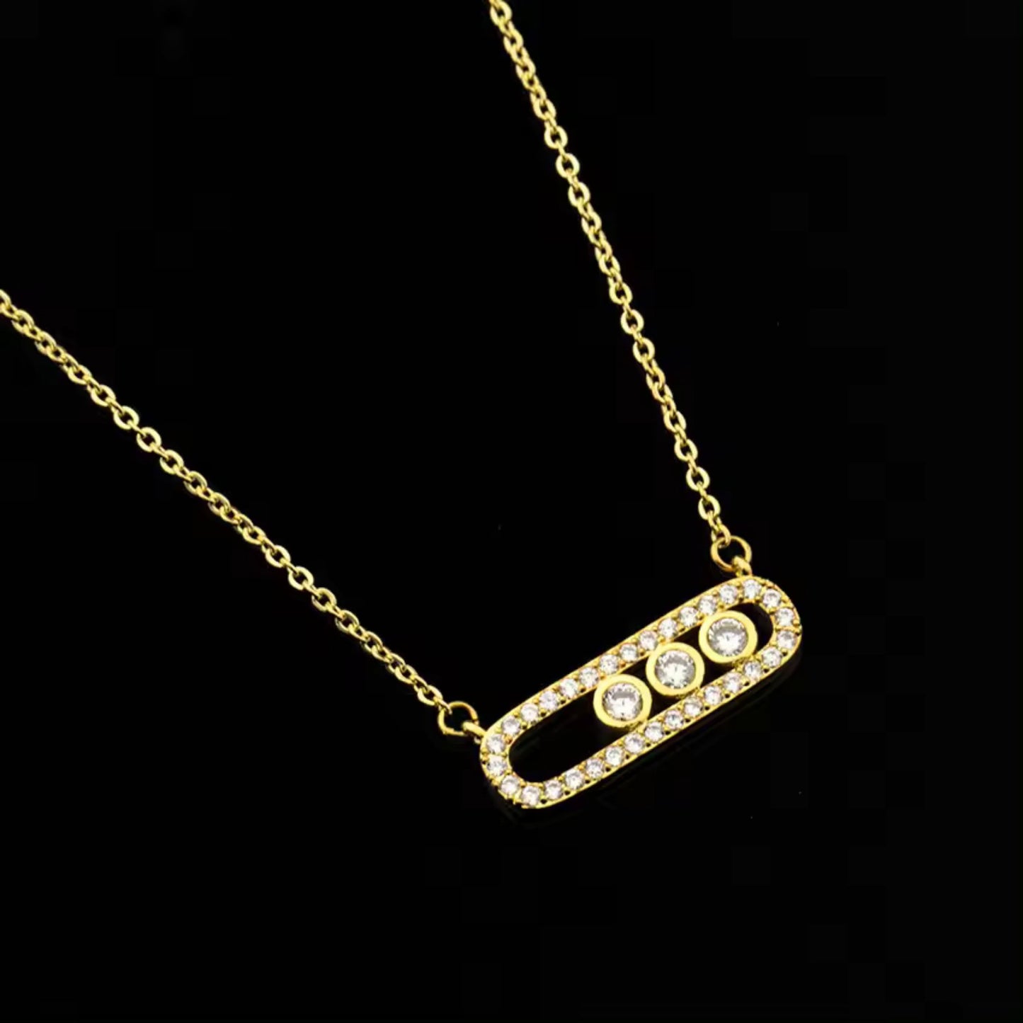 Golden Triple Sparkle Necklace