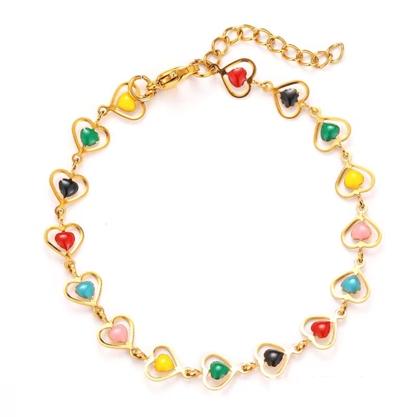 Heart's Delight Enamel Anklet