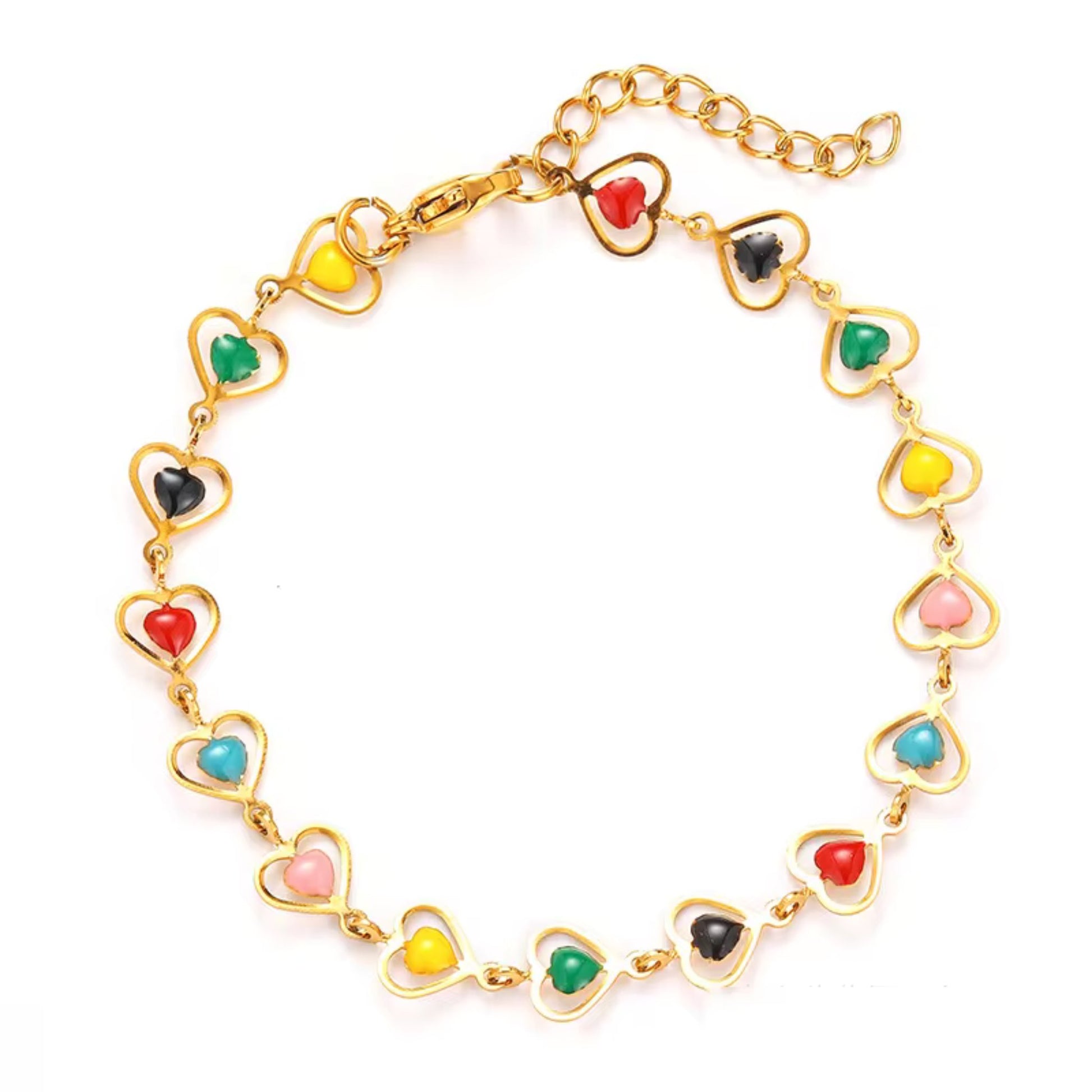 Heart's Delight Enamel Anklet