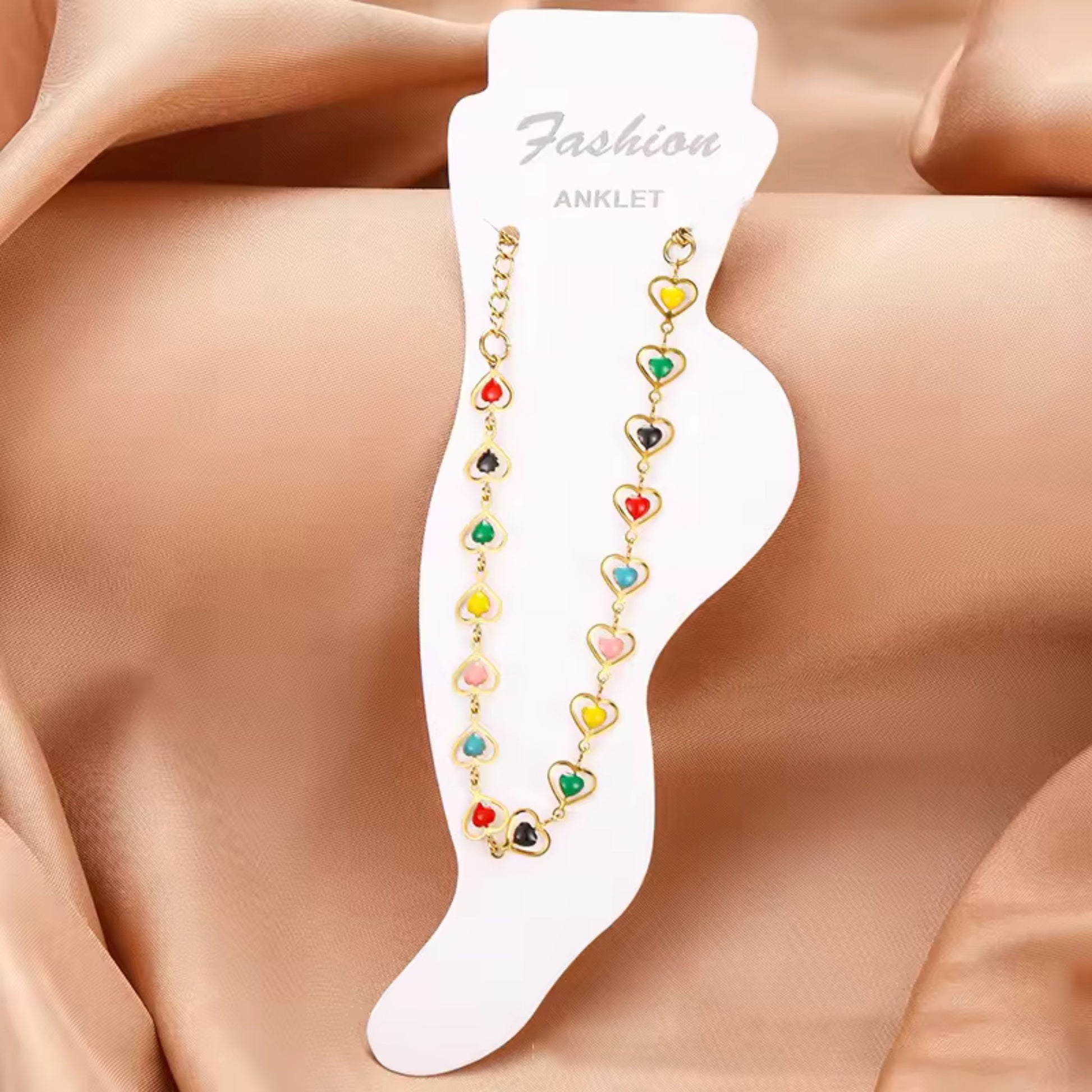Heart's Delight Enamel Anklet