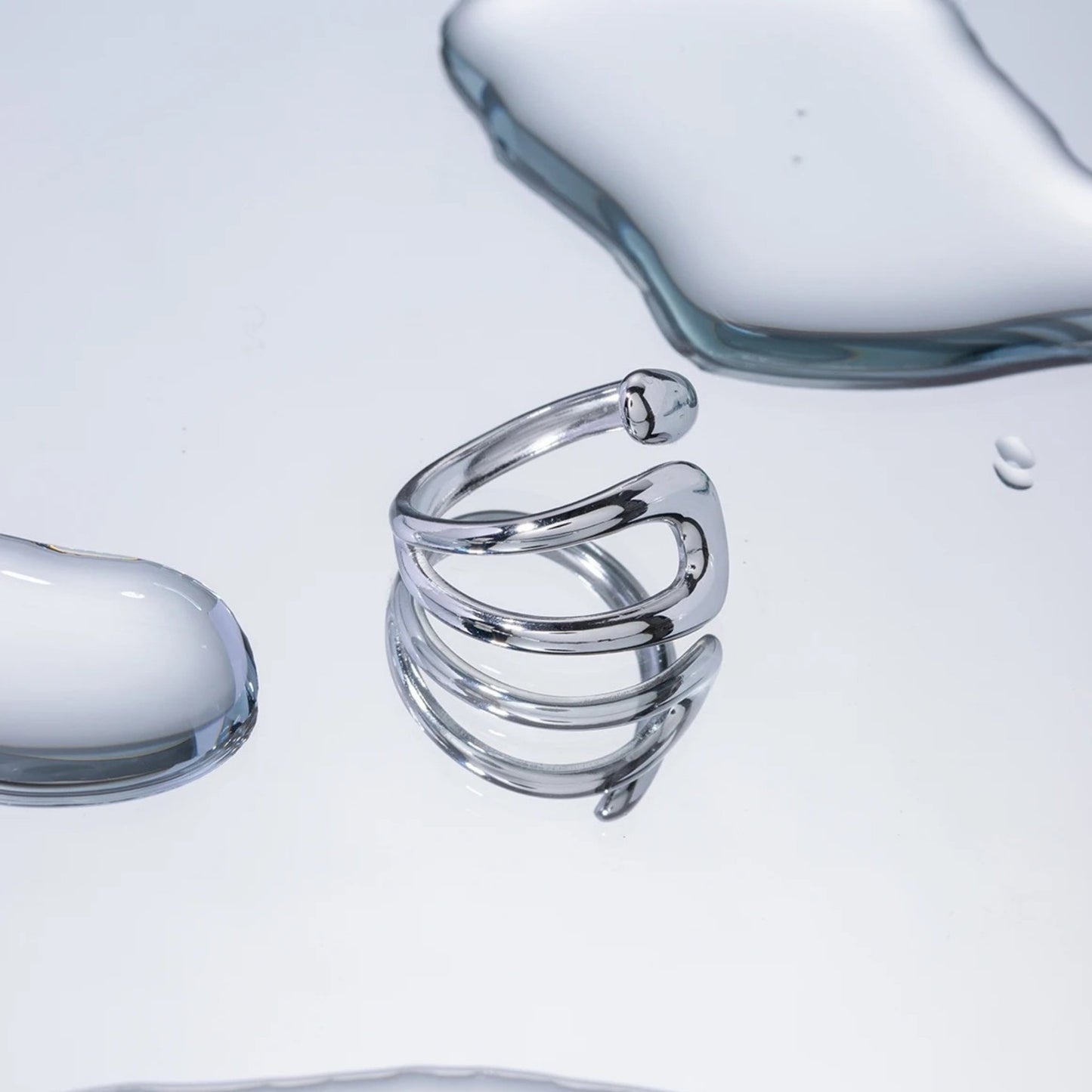 Hollow Cross Band Open Ring