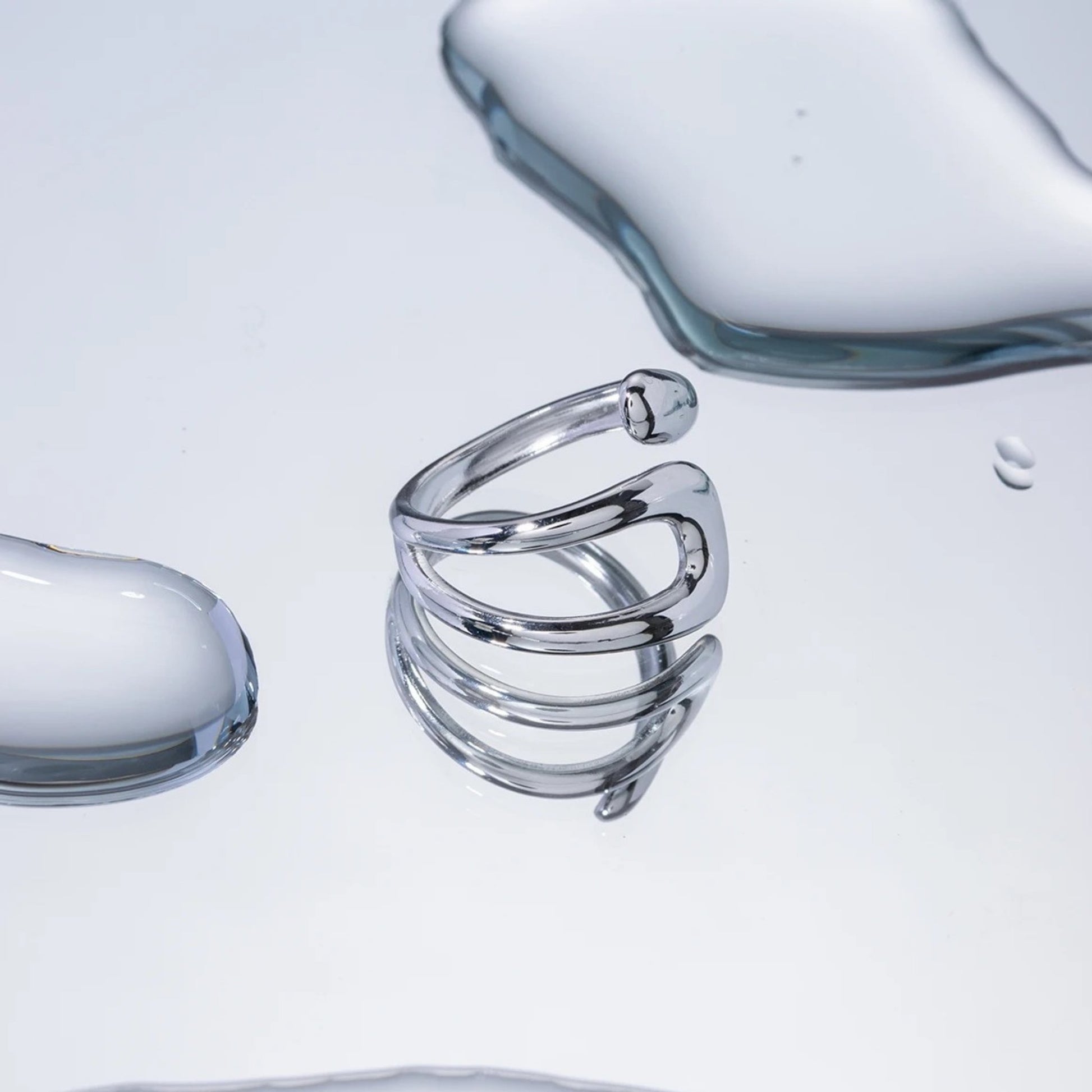 Hollow Cross Band Open Ring