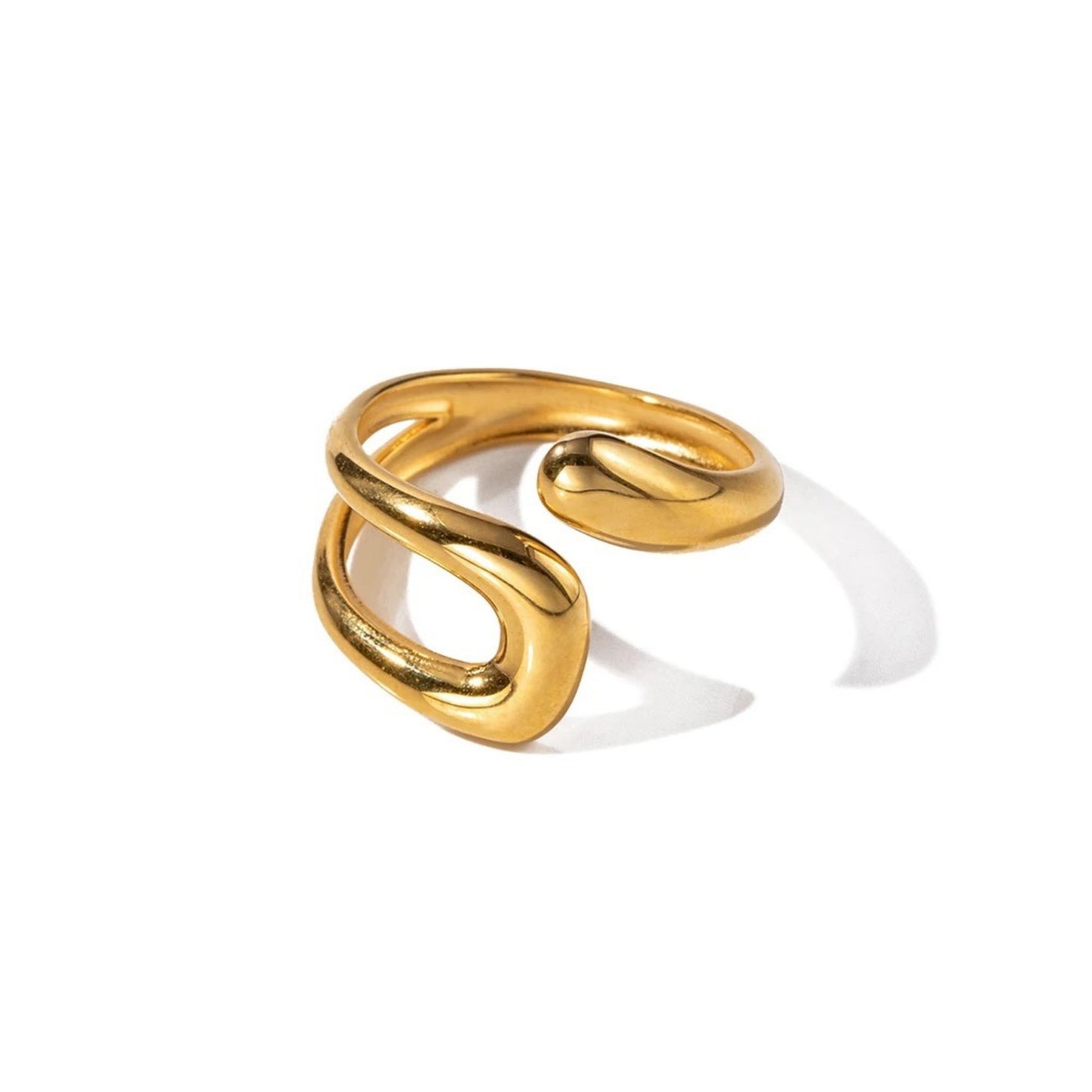 Hollow Cross Band Open Ring