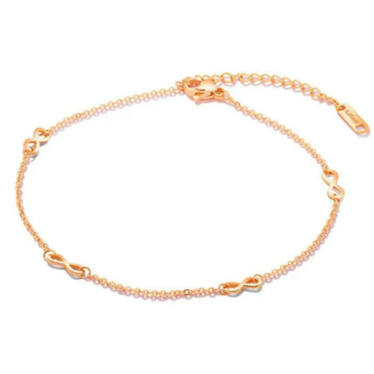 Infinite Elegance 18K Rose Gold Plated Anklet