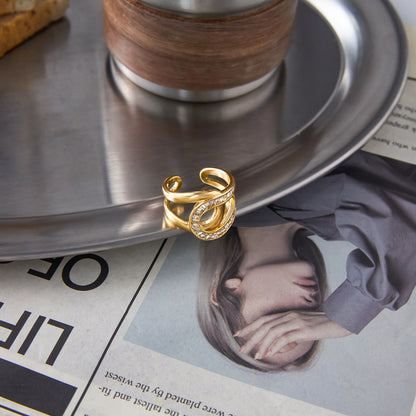 Infinity Sparkle Ring – 18K Gold Stainless Steel