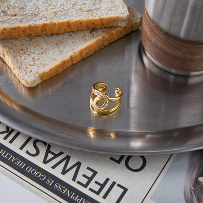 Infinity Sparkle Ring – 18K Gold Stainless Steel