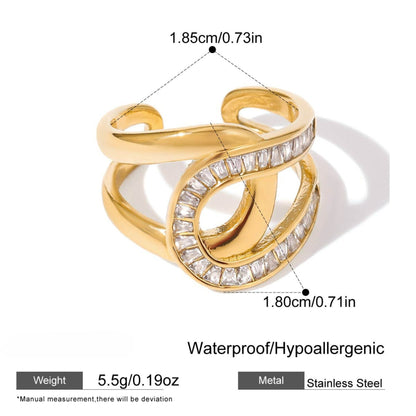 Infinity Sparkle Ring – 18K Gold Stainless Steel
